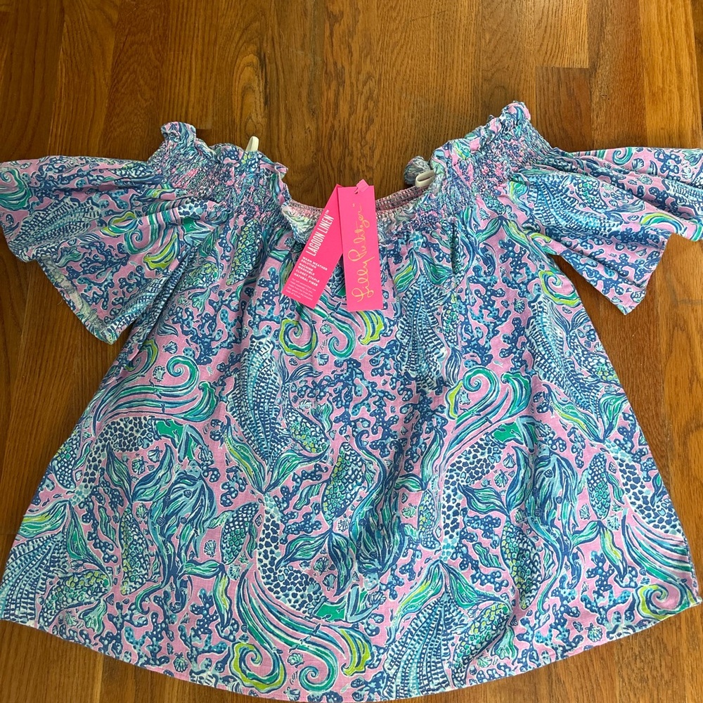 Lilly Pulitzer Off-Shoulder Top - Pink and Blue